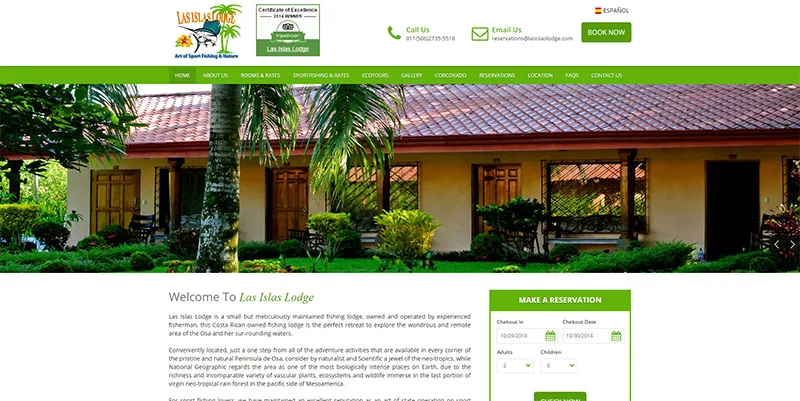 Sitio web desarrollado por CORAL: www.lasislaslodge.com